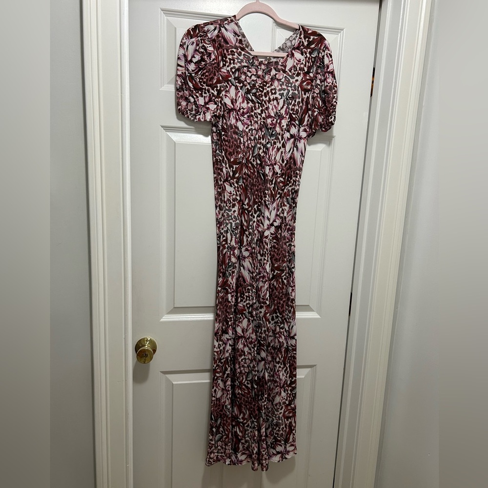 Dolan Red Bodycon Maxi Dress with Dolman Sleeves